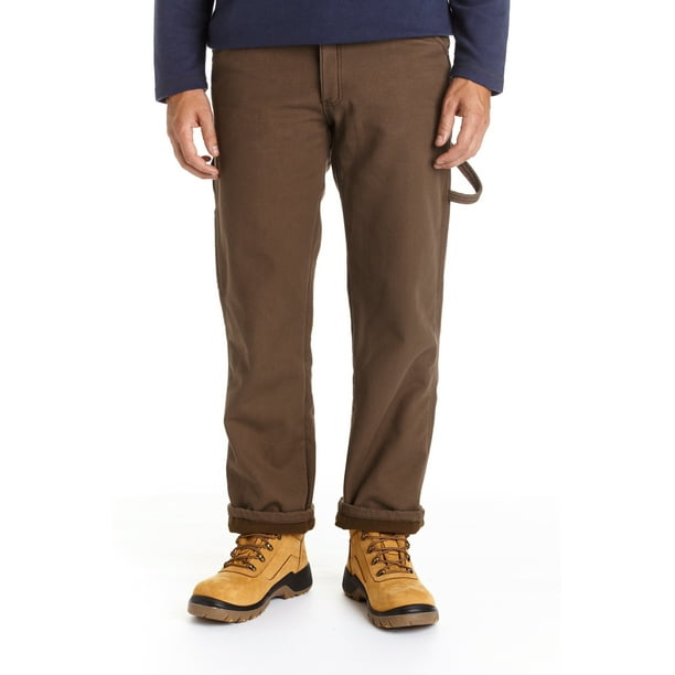 NWT Men's Stanley Cotton Canvas Fleece Lined Cargo  Pants BROWN 34X34